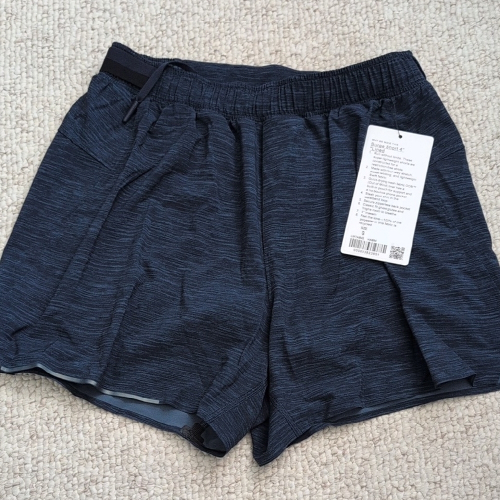 NWT - Lululemon Men's S - Surge Short 4" - Lined - Navy
